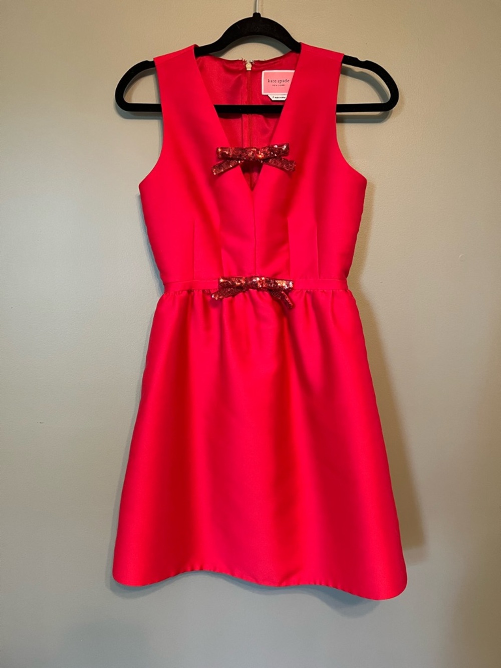 Kate Spade New York Sequin Bow Mikado Dress